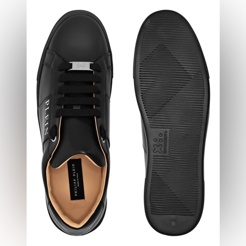 Philipp Plein Nappa Leather Lo-Top Black Sneakers - Picture 13 of 15